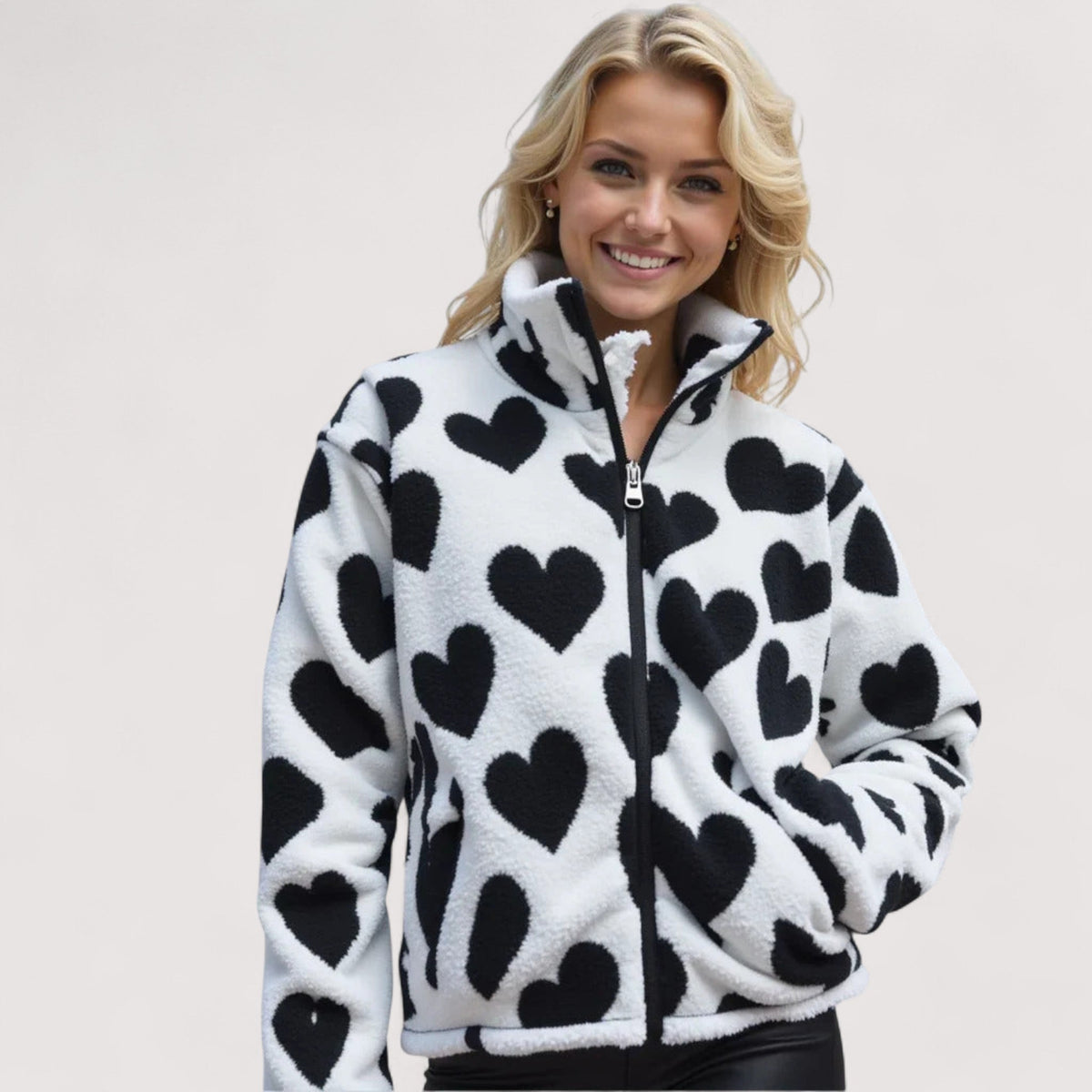 Ivana | Veste réversible à motifs de cœurs