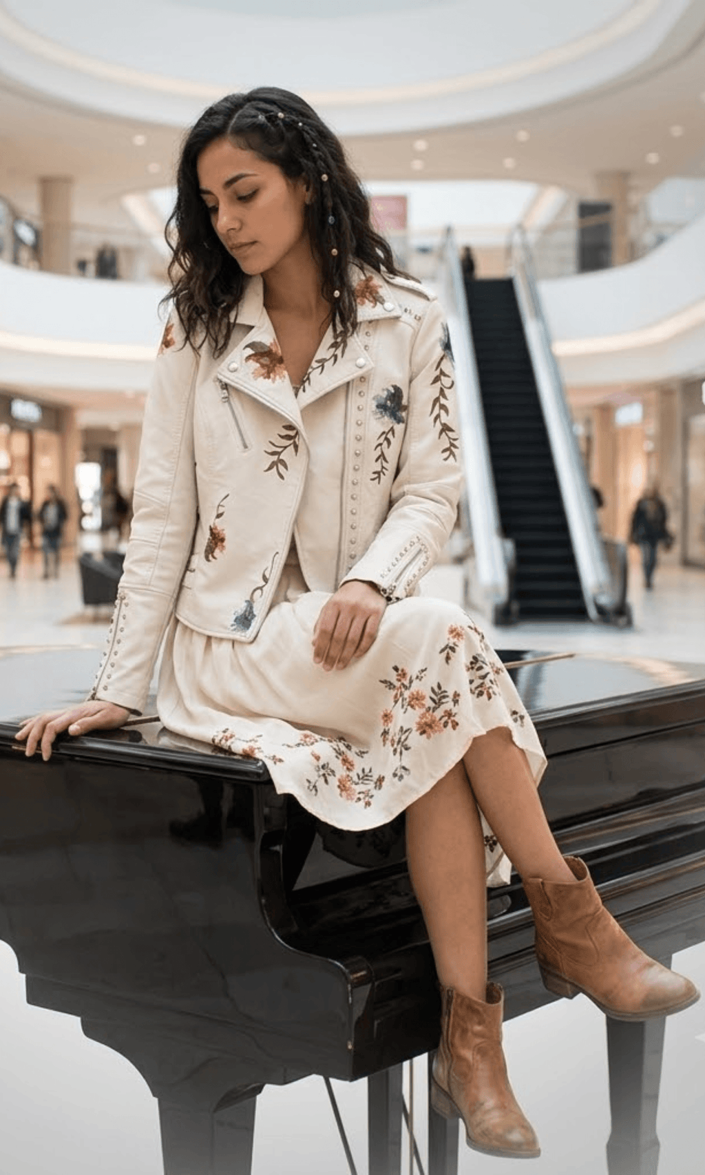 Janis | Veste Élégante en Cuir PU Brodé
