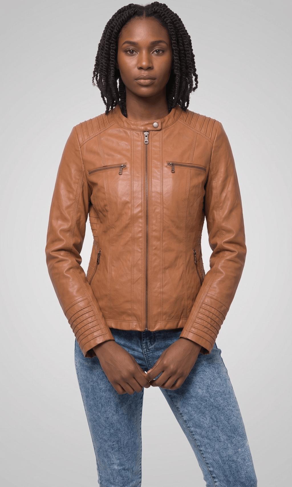 Julie | Veste de Biker en Cuir Ajustée et Élégante pour Femmes