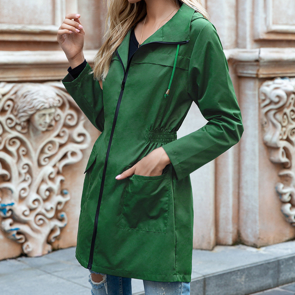 Martina | Manteau cintré imperméable avec capuche