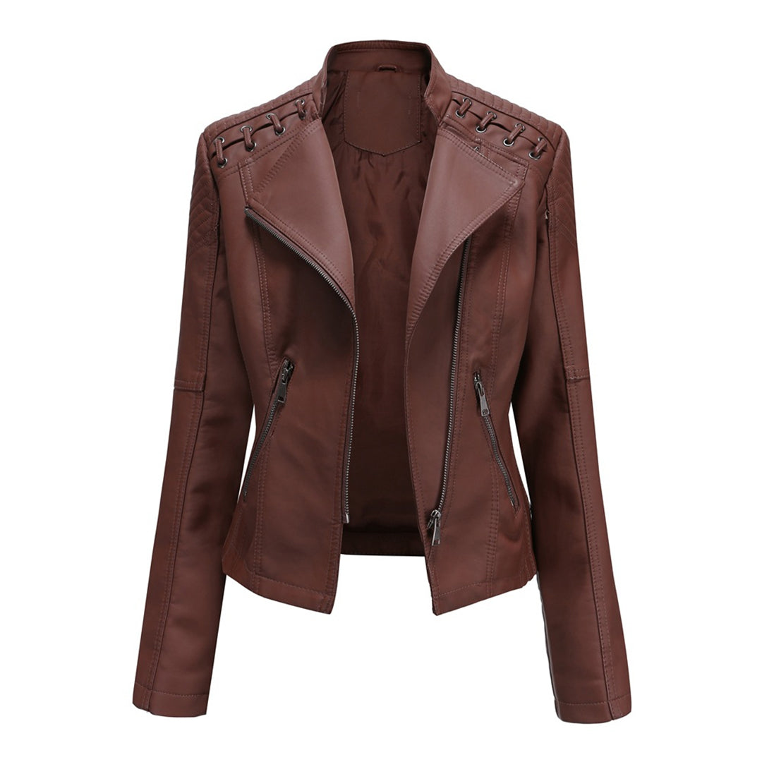 Lenka | Veste matelassée asymétrique ornée d'œillets en métal