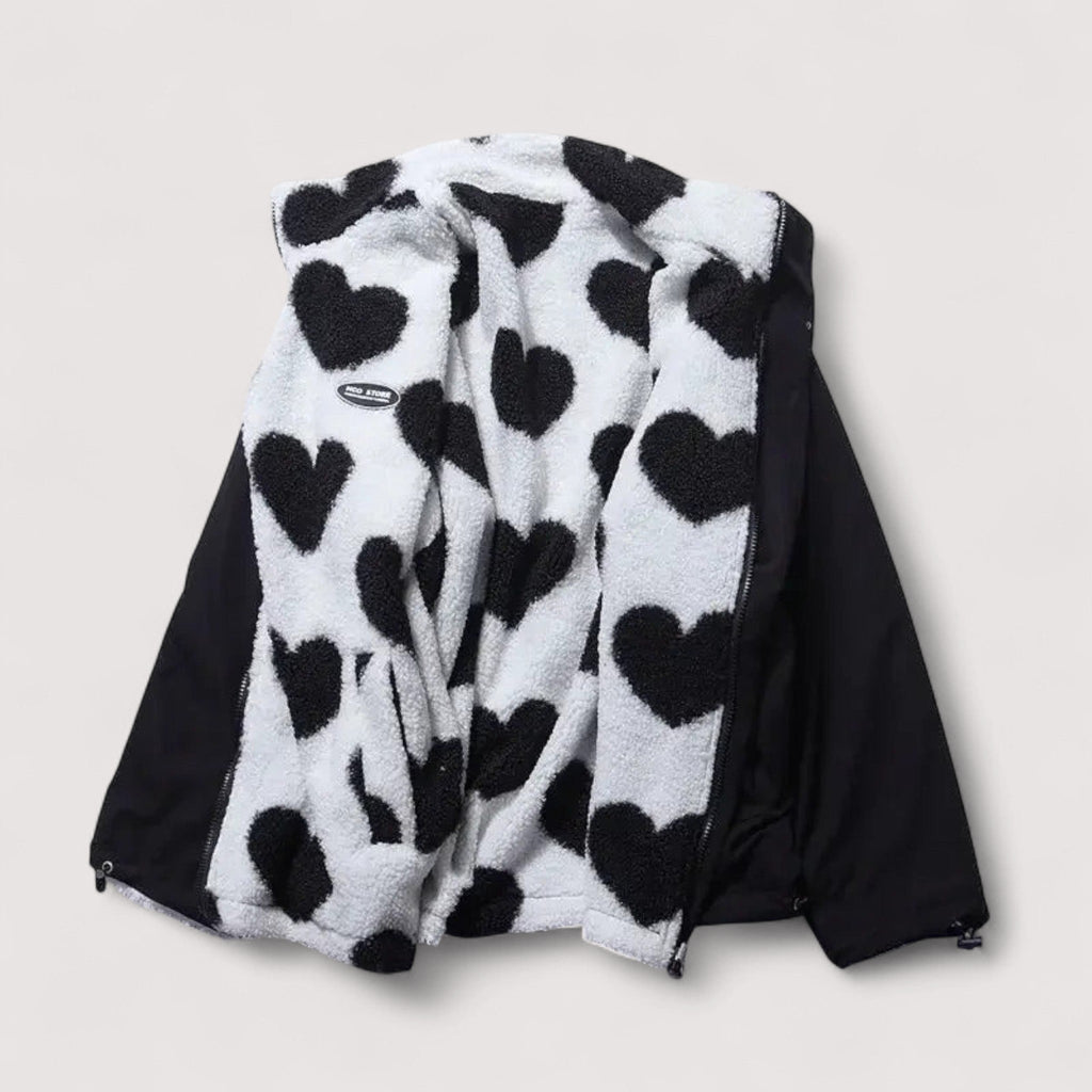 Ivana | Veste réversible à motifs de cœurs