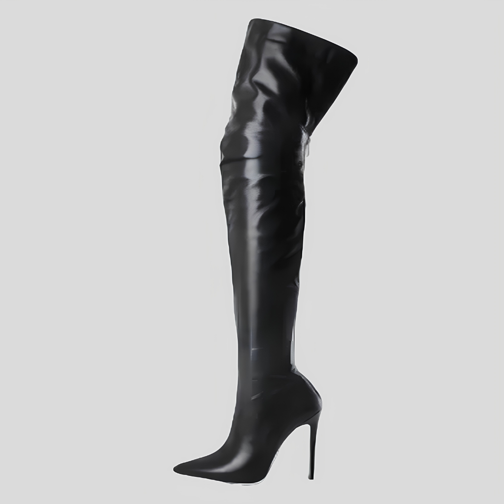 Amélie | Cuissardes hautes femme à talons aiguilles au-dessus du genou