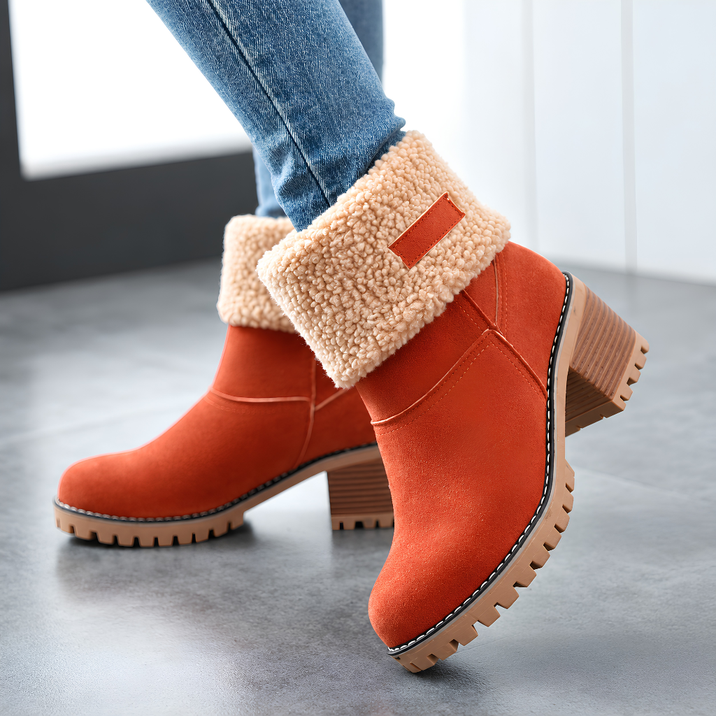 Dorothée | Bottines fourrées pour femme à tige doublée et semelle antidérapante