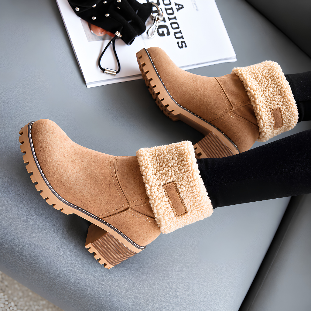 Dorothée | Bottines fourrées pour femme à tige doublée et semelle antidérapante