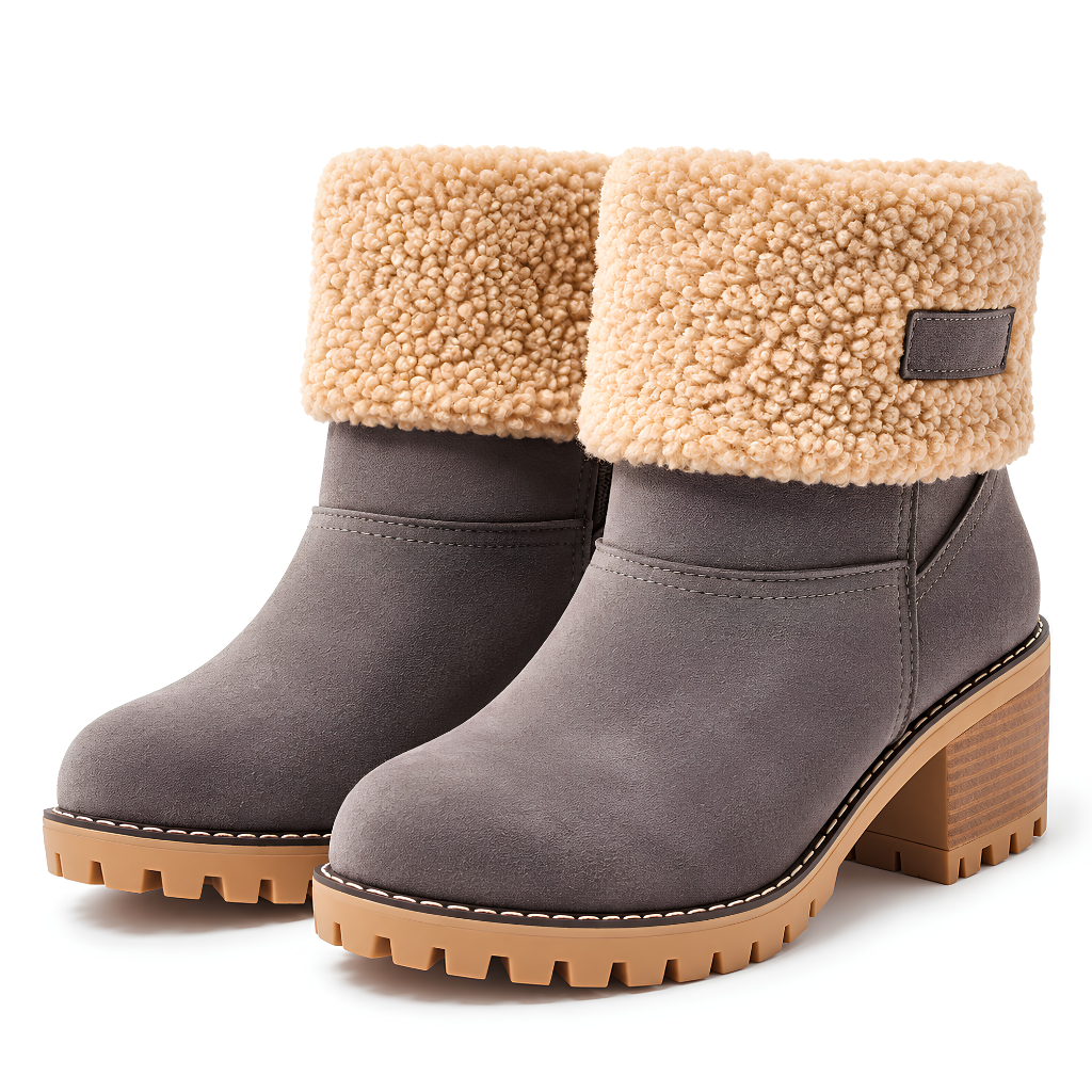 Dorothée | Bottines fourrées pour femme à tige doublée et semelle antidérapante