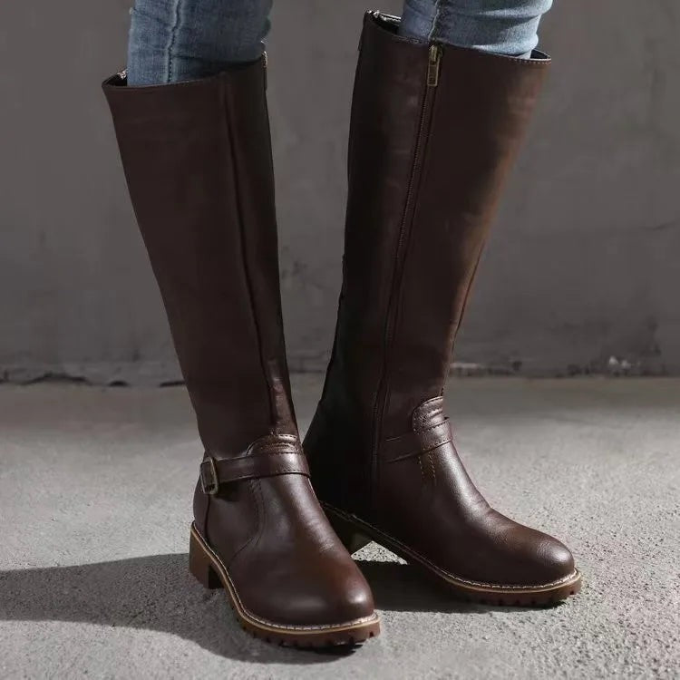 Bottes d'équitation classiques en cuir pour femme