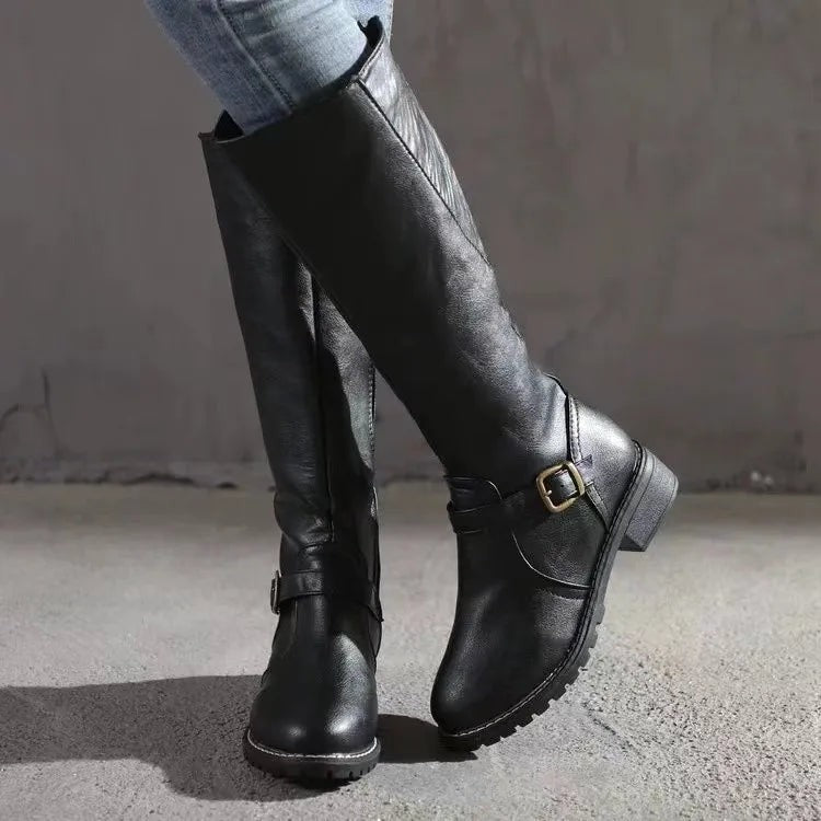 Bottes d'équitation classiques en cuir pour femme