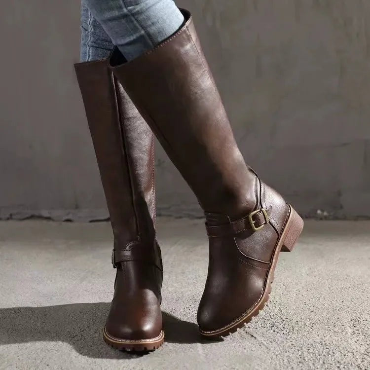 Bottes d'équitation classiques en cuir pour femme