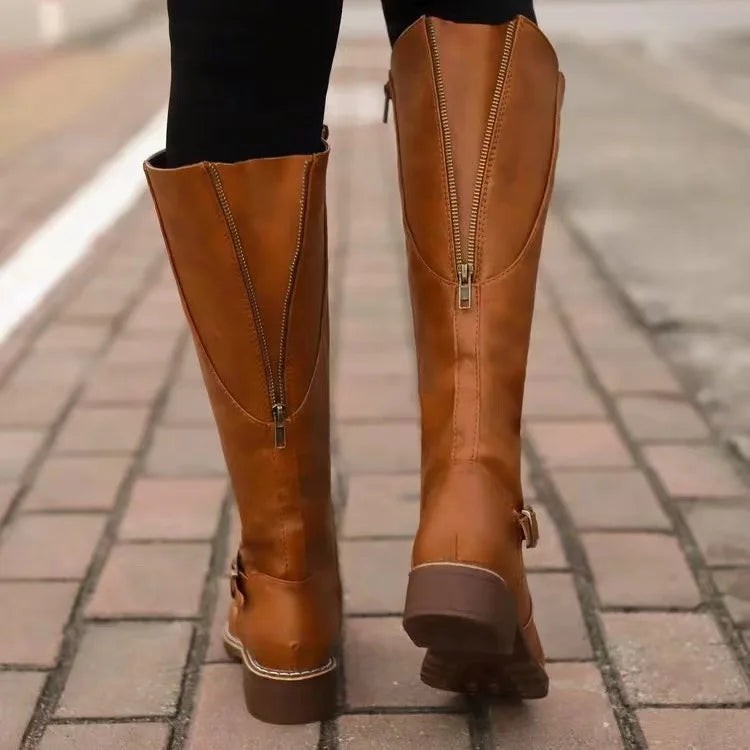 Bottes d'équitation classiques en cuir pour femme