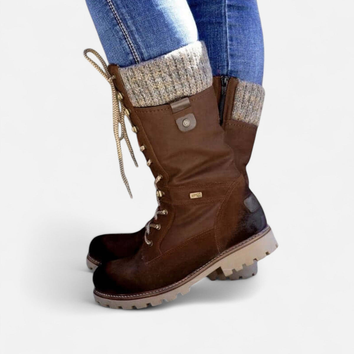 Bottes d'hiver fourrées à lacets pour femme