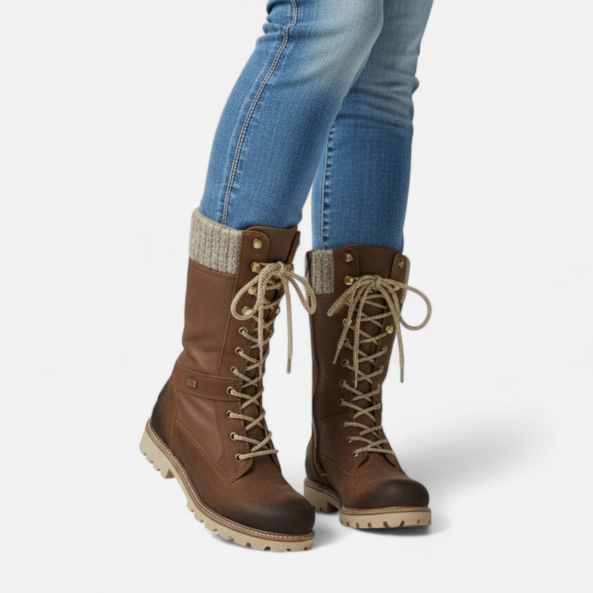 Bottes d'hiver fourrées à lacets pour femme