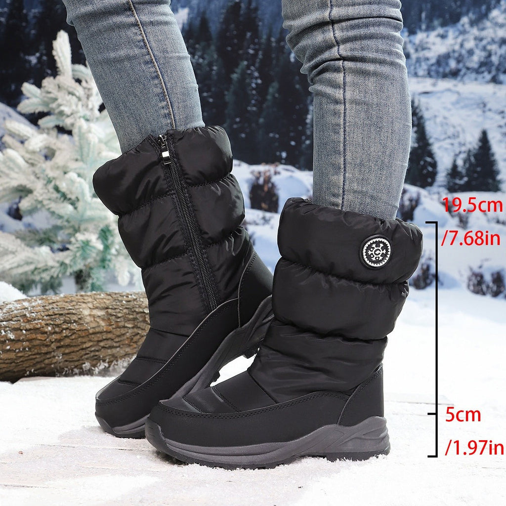 Bottes d'hiver fourrées pour femme, Doublure chaude et semelle crantée
