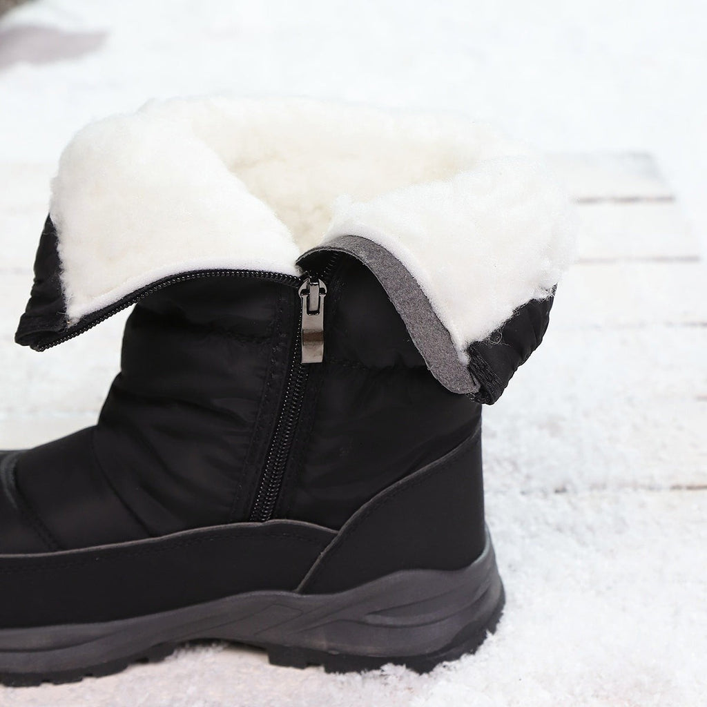 Bottes d'hiver fourrées pour femme, Doublure chaude et semelle crantée