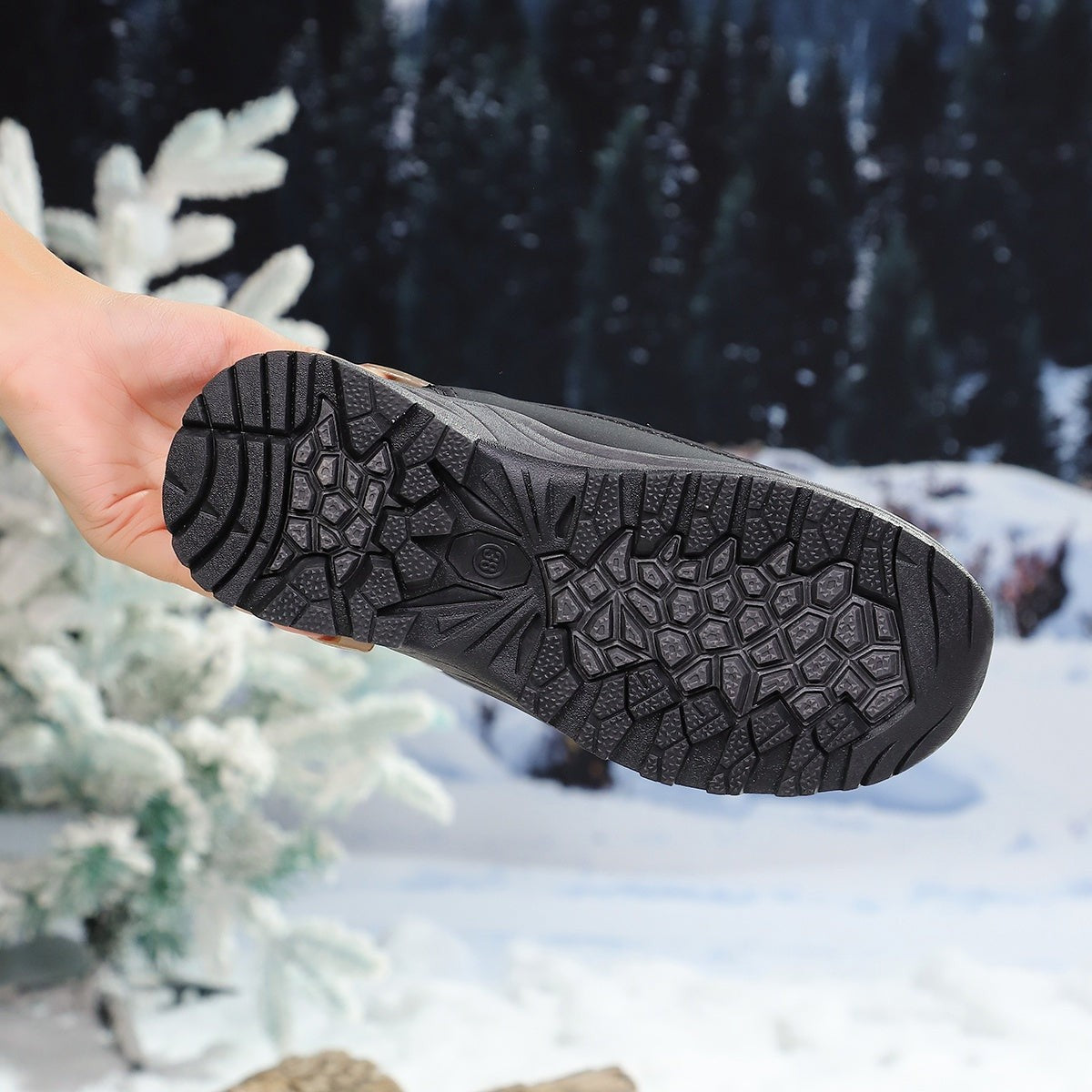 Bottes d'hiver fourrées pour femme, Doublure chaude et semelle crantée