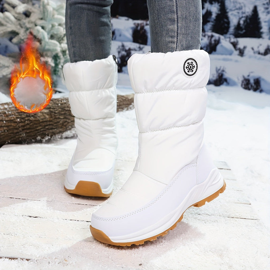 Bottes d'hiver fourrées pour femme, Doublure chaude et semelle crantée
