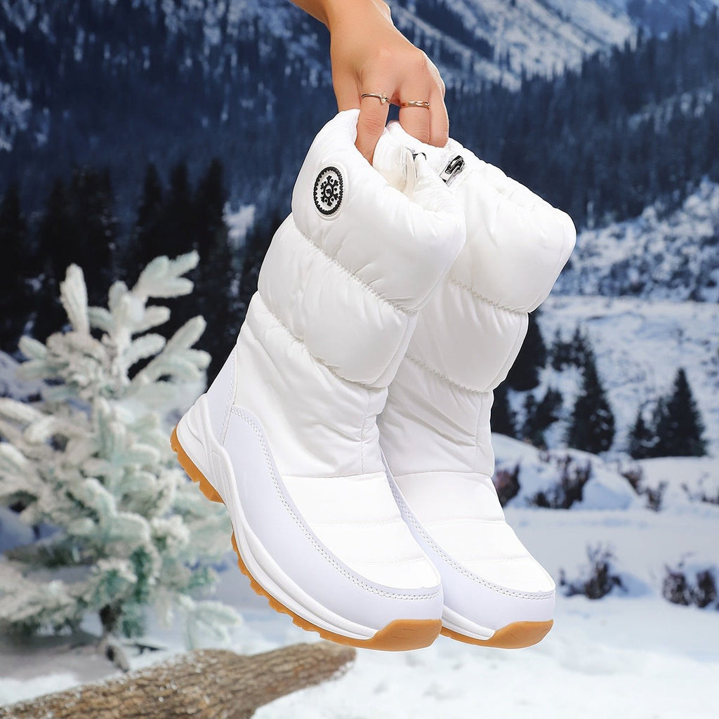 Bottes d'hiver fourrées pour femme, Doublure chaude et semelle crantée
