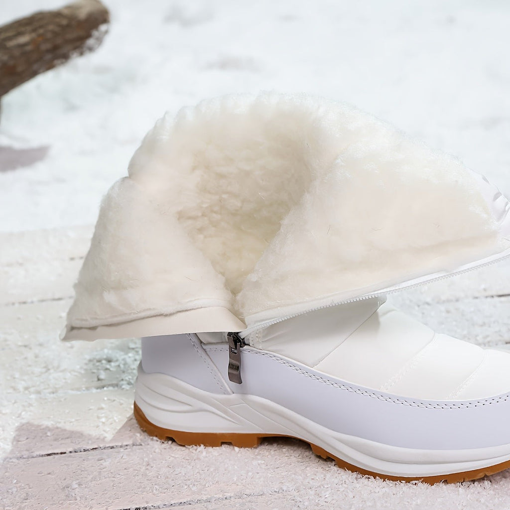 Bottes d'hiver fourrées pour femme, Doublure chaude et semelle crantée