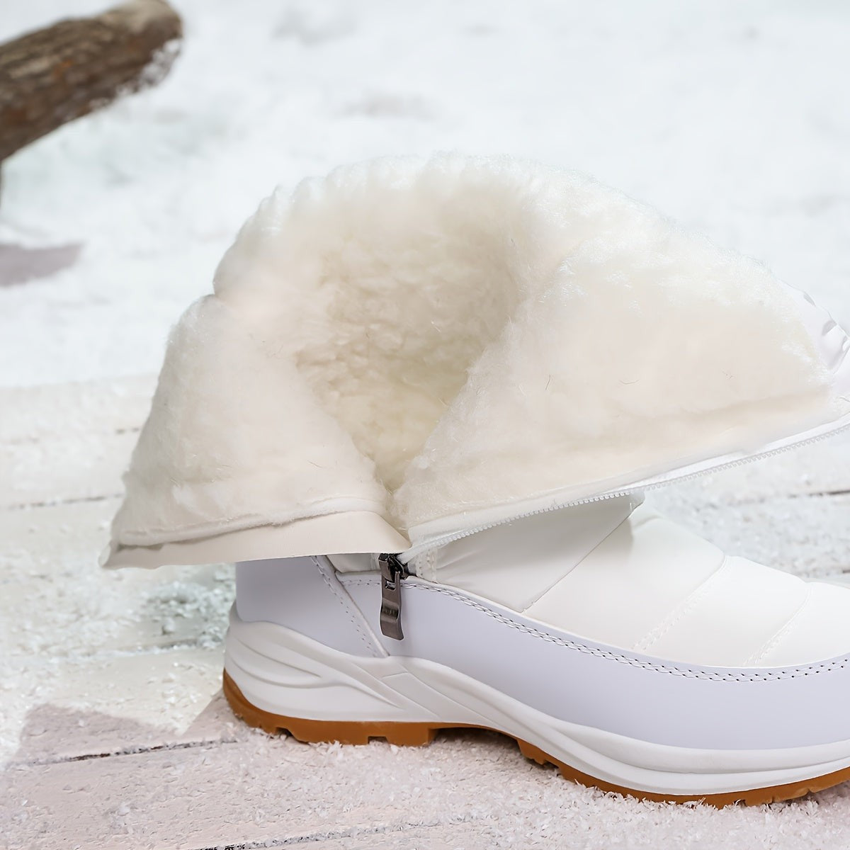 Bottes d'hiver fourrées pour femme, Doublure chaude et semelle crantée