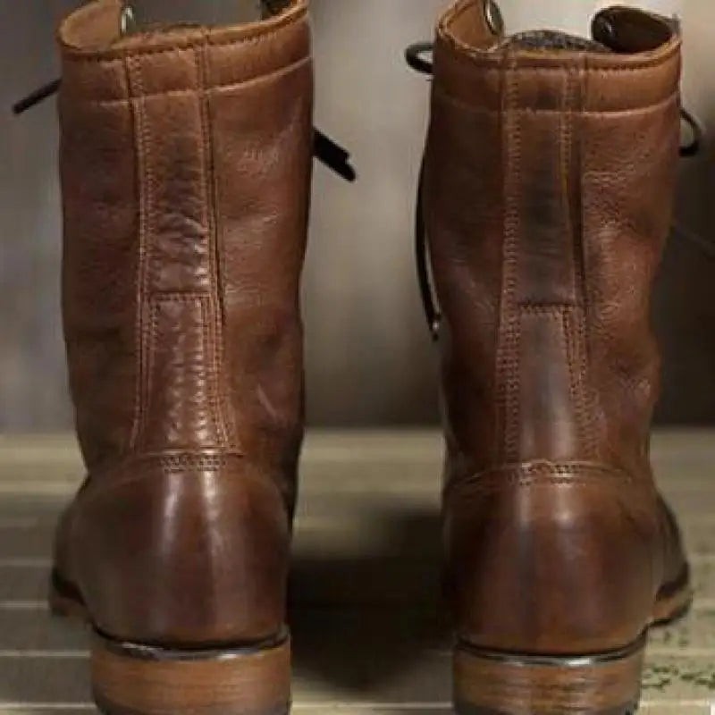 Bottes en cuir marron pour femme, Hiver