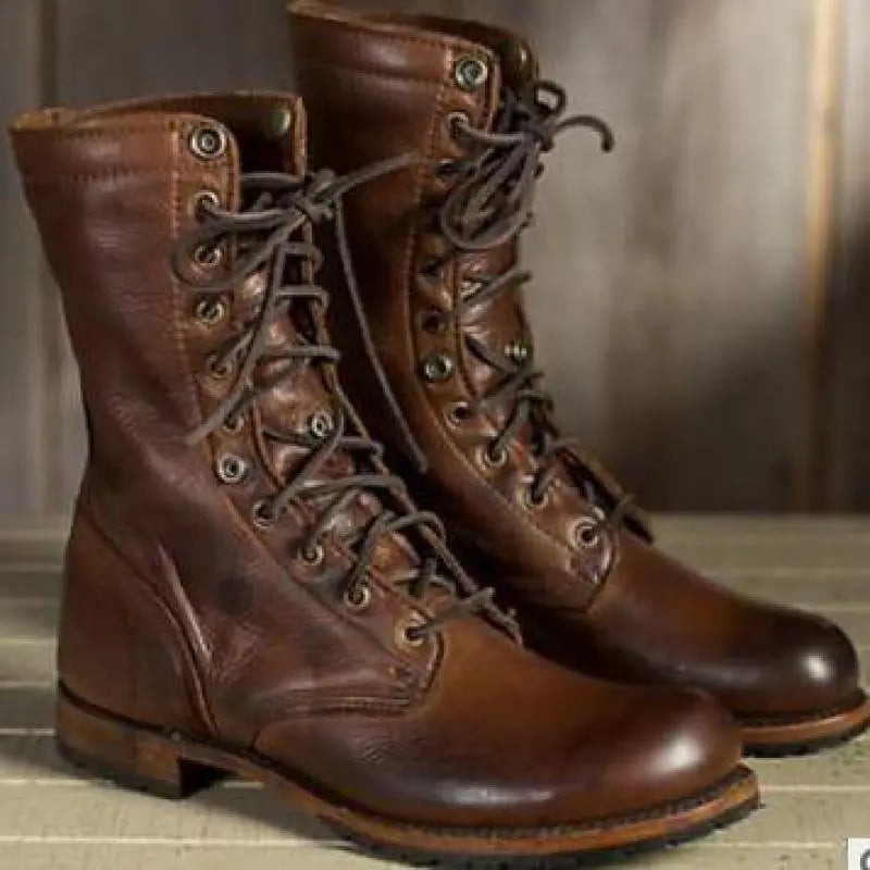 Bottes en cuir marron pour femme, Hiver