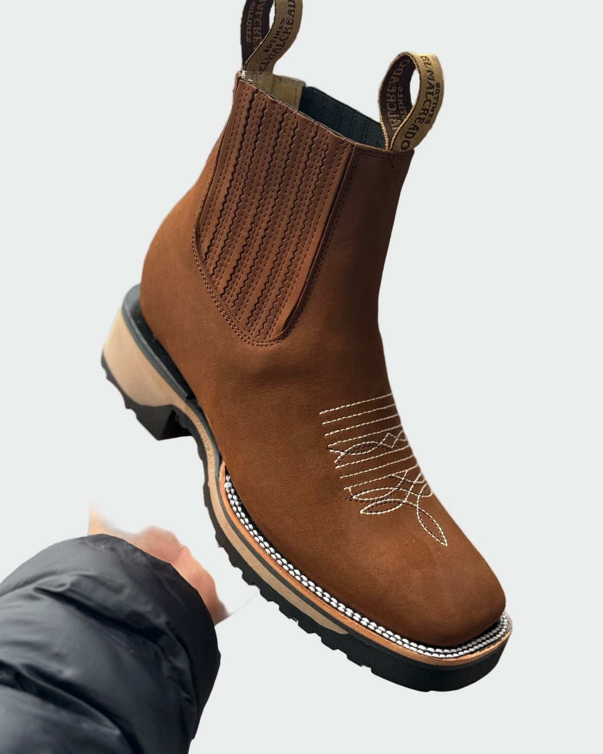 Bottes en cuir marron pour femme, Santiags