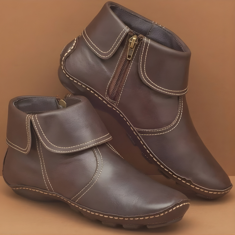 Bottes orthopédiques haut de gamme et résistantes à l'eau pour femme, coloris marron