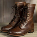 Bottines à lacets mi-mollet pour femme, à talon bas