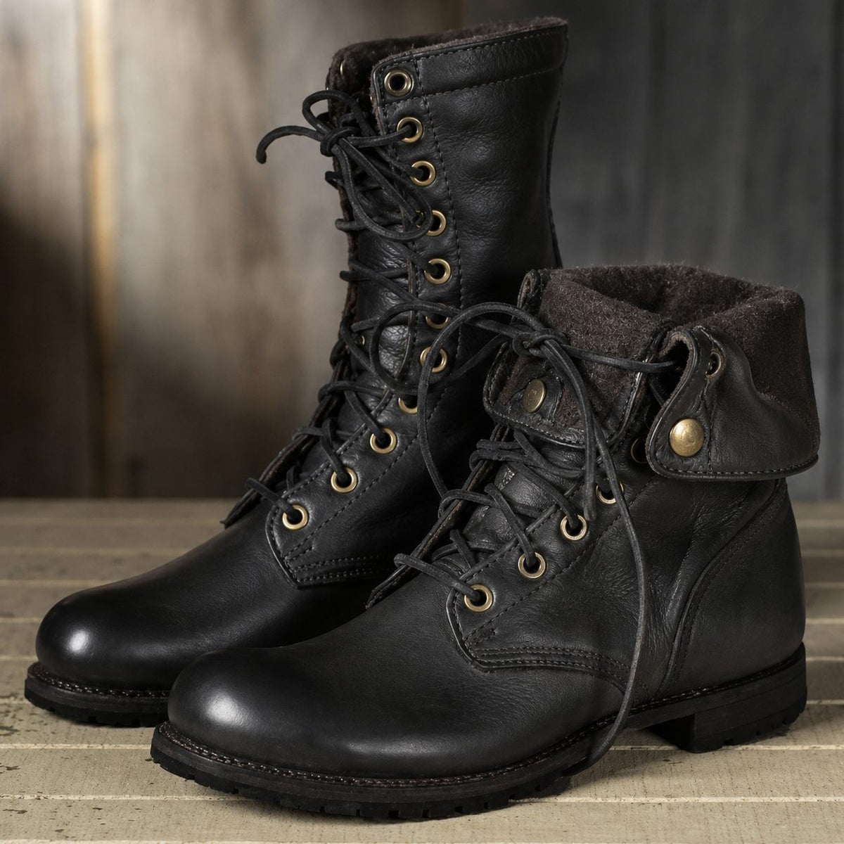 Bottines à lacets mi-mollet pour femme, à talon bas