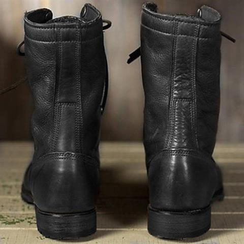 Bottines à lacets mi-mollet pour femme, à talon bas