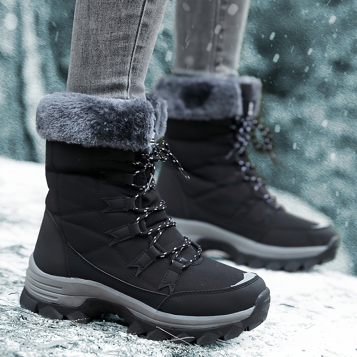 Bottines à semelles épaisses pour femme, style urbain