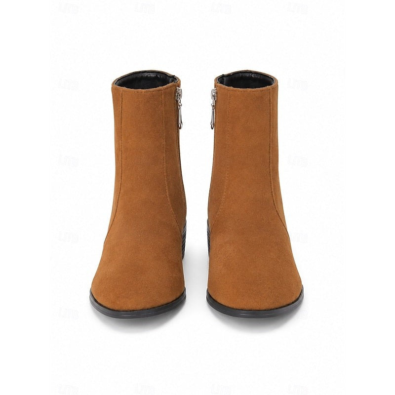 Bottines à talon carré et zip latéral pour femme