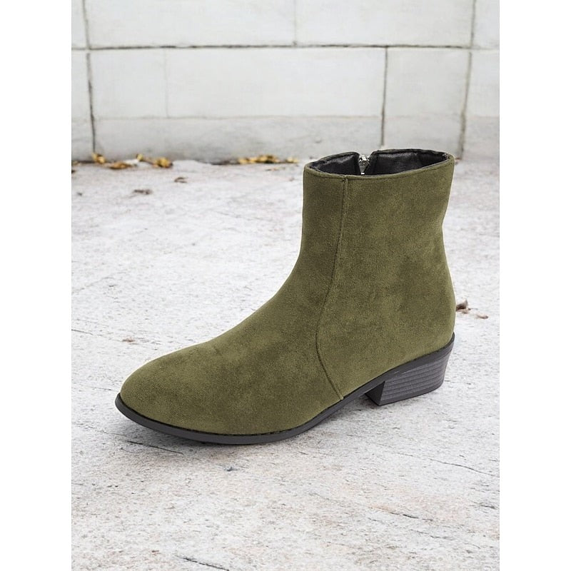 Bottines à talon carré et zip latéral pour femme