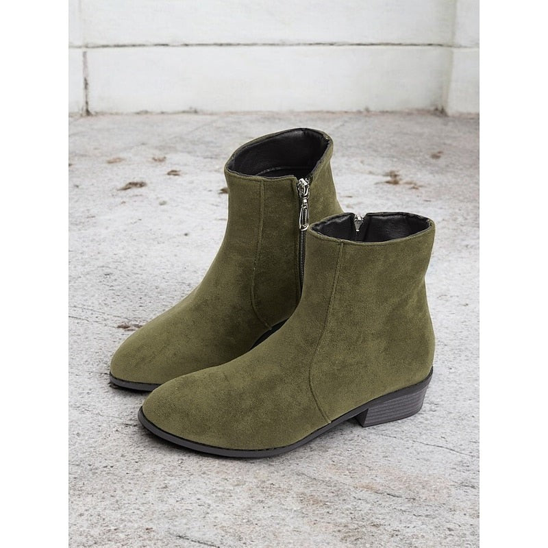 Bottines à talon carré et zip latéral pour femme
