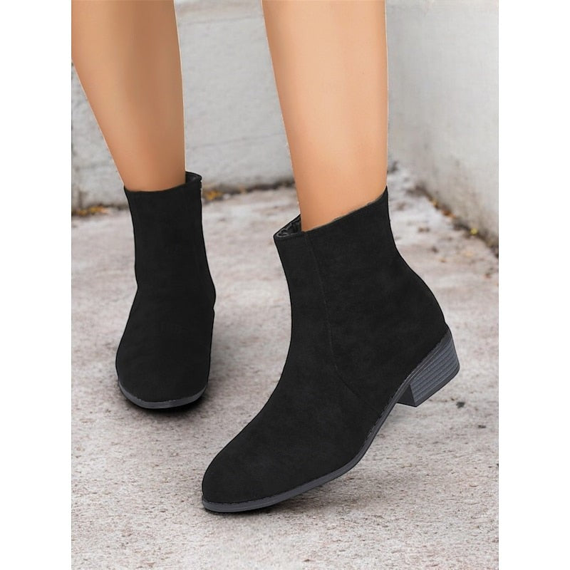 Bottines à talon carré et zip latéral pour femme