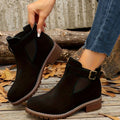 Bottines à talon carré pour femme avec bride à boucle style chelsea