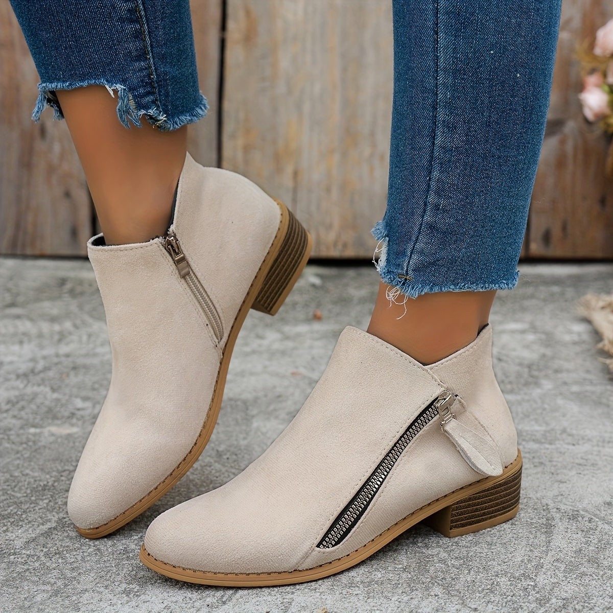 Bottines à zip latéral pour femme, Usage quotidien