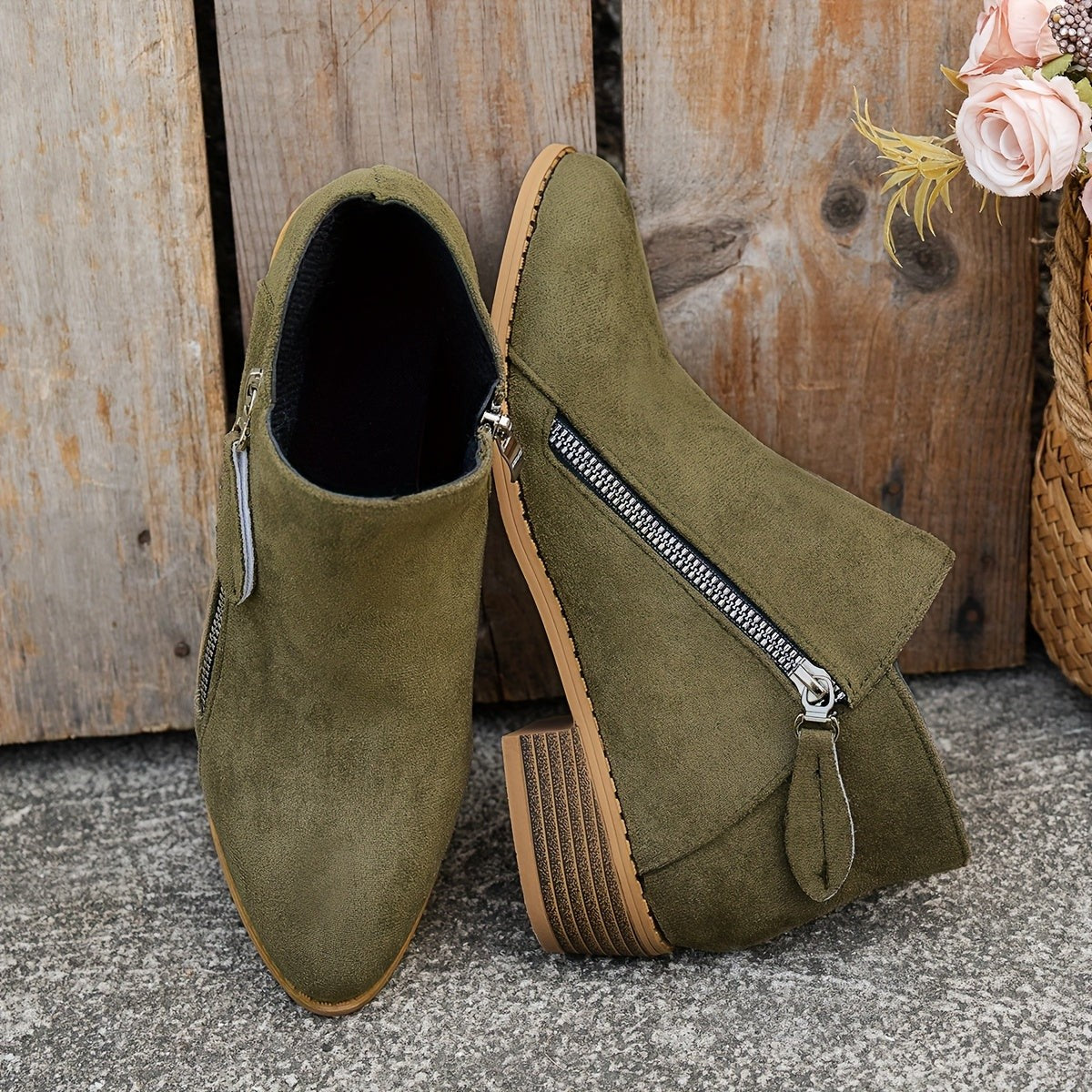 Bottines à zip latéral pour femme, Usage quotidien