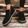 Bottines beige à semelle plateforme et zip pour femme