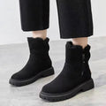 Bottines d'hiver fourrées à plateforme pour femme, fermeture éclair