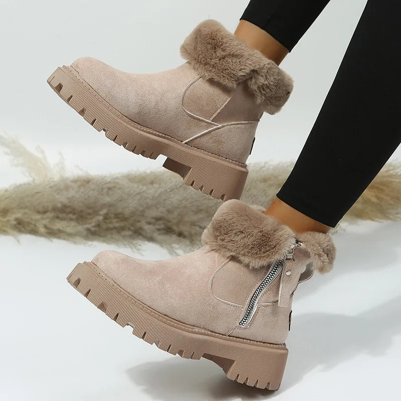Bottines d'hiver fourrées pour femme, Bottines élégantes