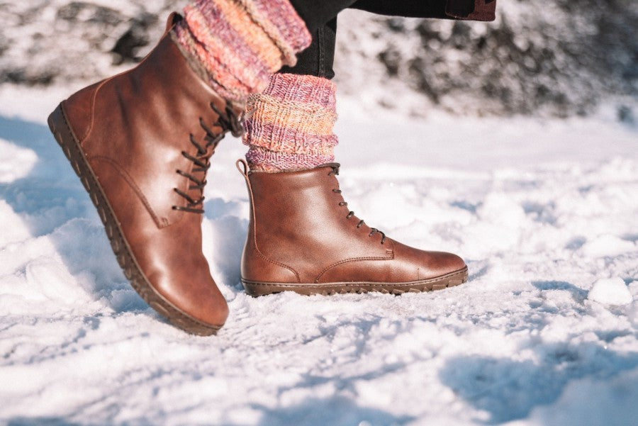 Bottines en cuir végane femme QUINTIC Winter, doublure coton