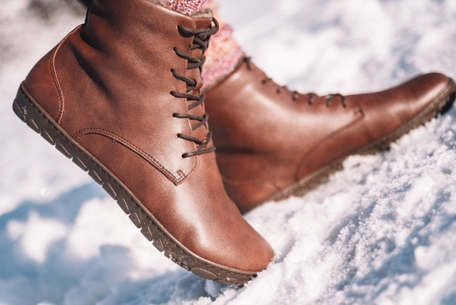 Bottines en cuir végane femme QUINTIC Winter, doublure coton
