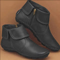 Bottines femme à talon plat avec zip latéral antidérapantes
