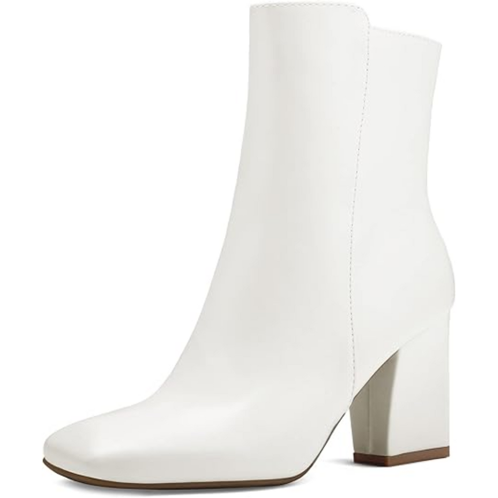Bottines mi-mollet à talon carré épais pour femme