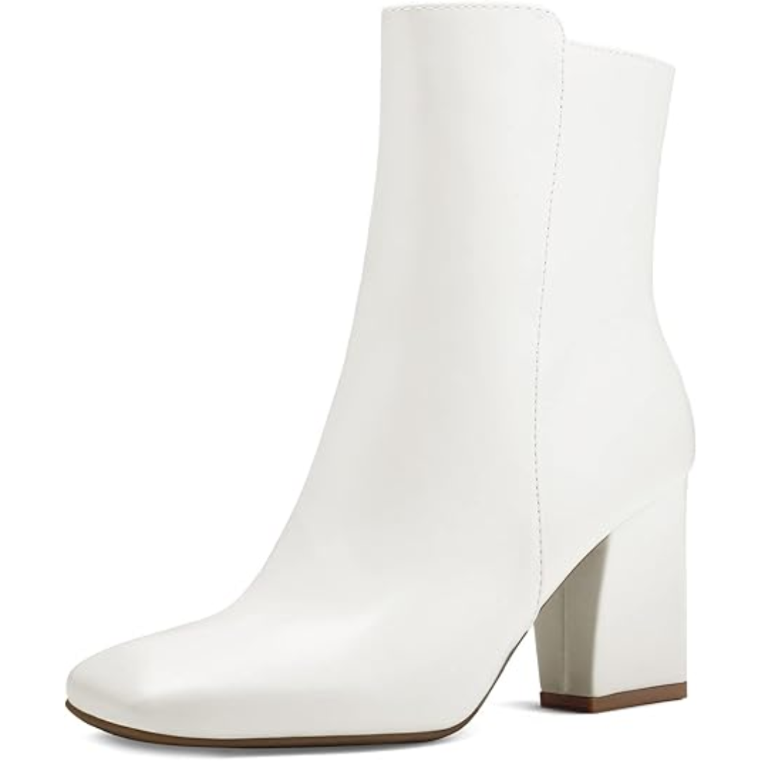 Bottines mi-mollet à talon carré épais pour femme