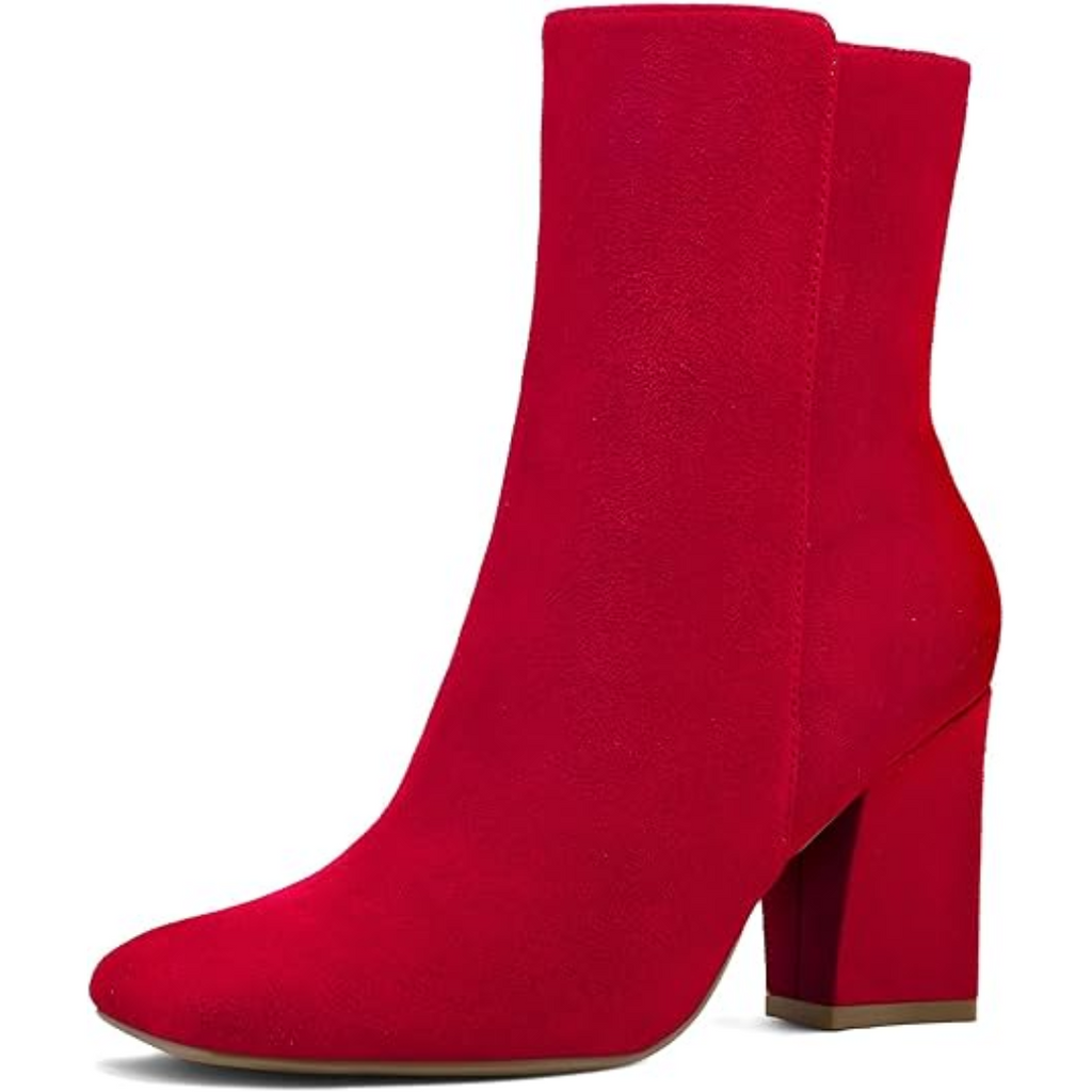 Bottines mi-mollet à talon carré épais pour femme
