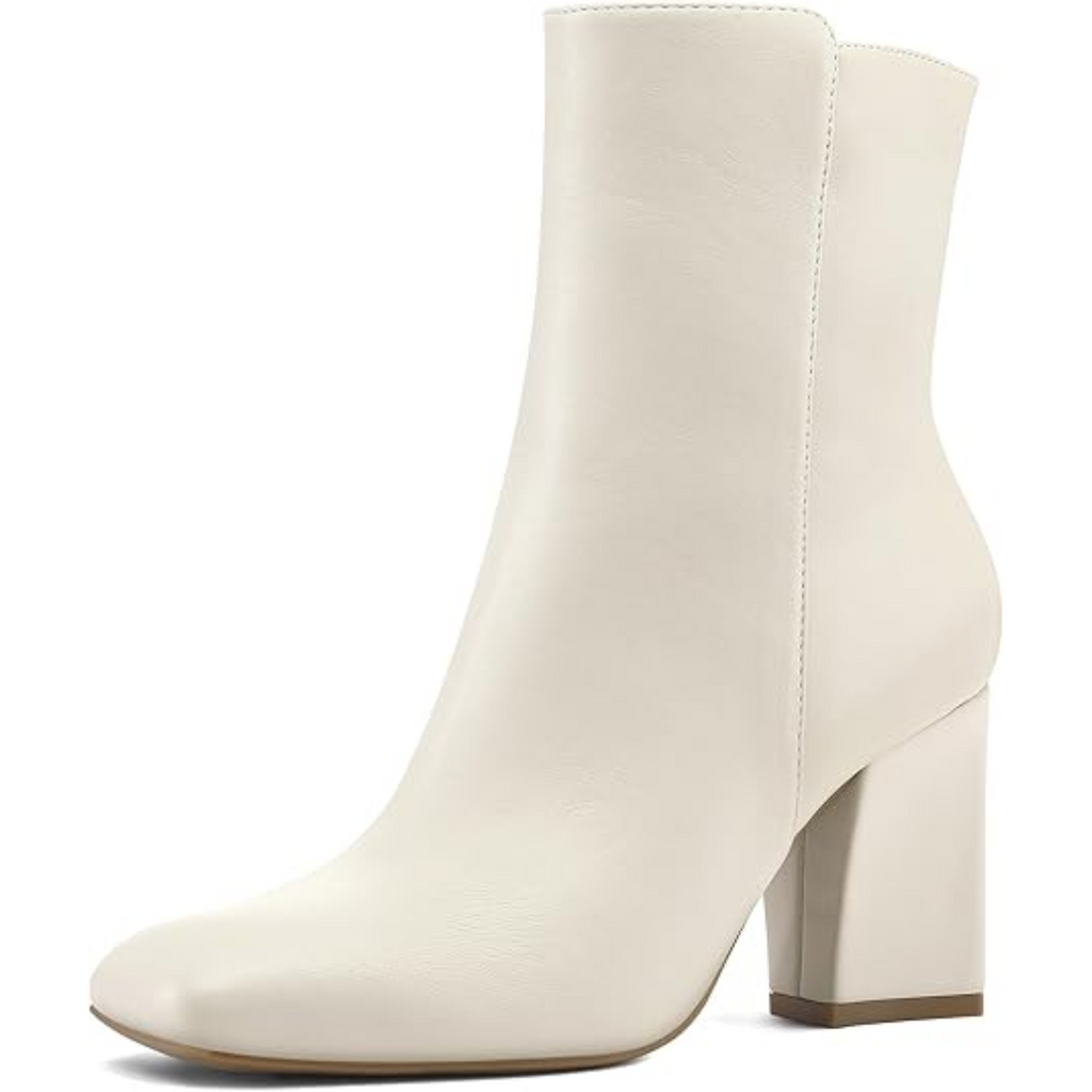 Bottines mi-mollet à talon carré épais pour femme
