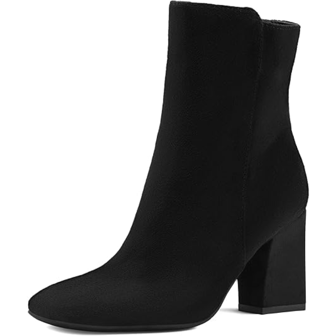 Bottines mi-mollet à talon carré épais pour femme