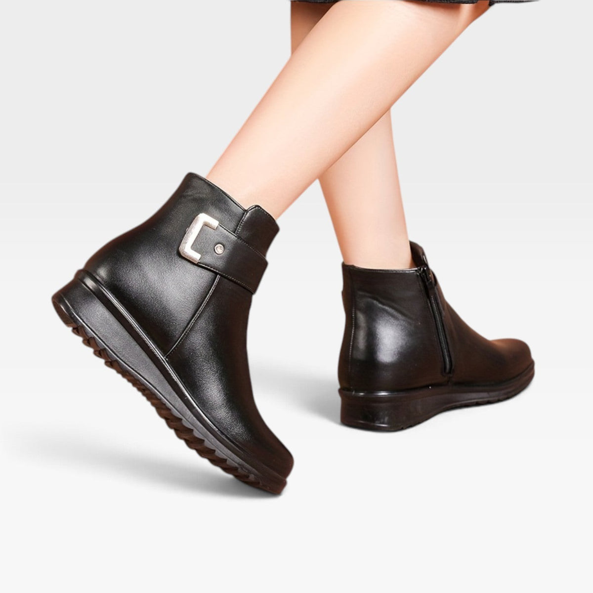 Bottines orthopédiques en cuir pour femme